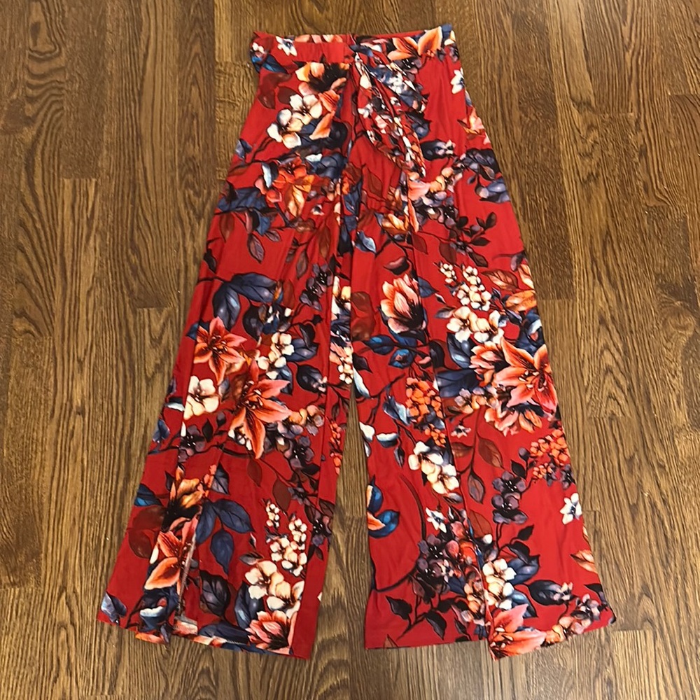 floral print flare pants size small